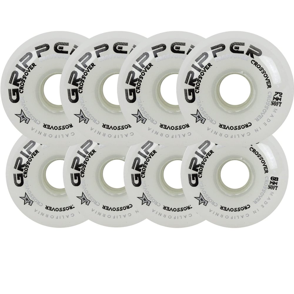 Labeda Roller Hockey Wheels Gripper Crossover Soft 76A White 68/72 Youth Hilo