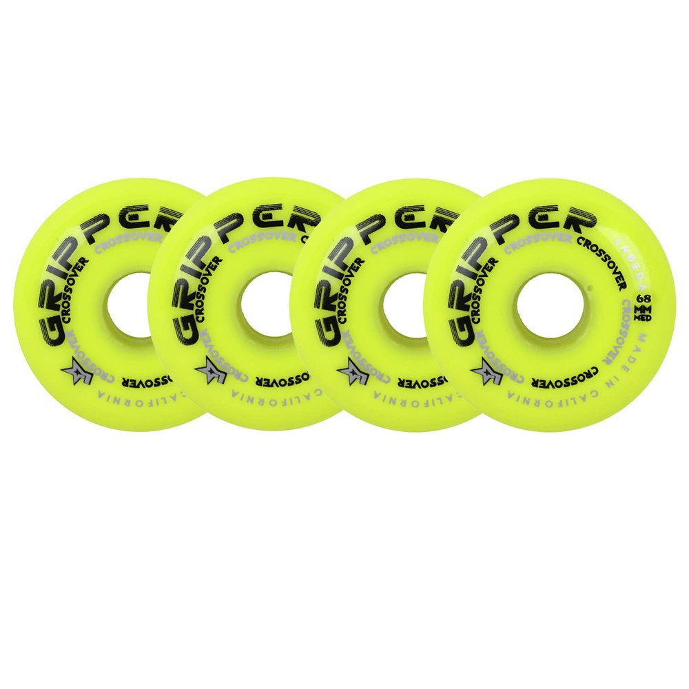 Labeda Roller Hockey Wheels Gripper Crossover Medium 80A Yellow 68mm - Set of 4