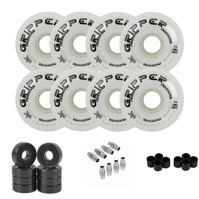 Labeda Gripper Roller Hockey Wheels + Hybrid Ceramic Bearings Soft White 59mm