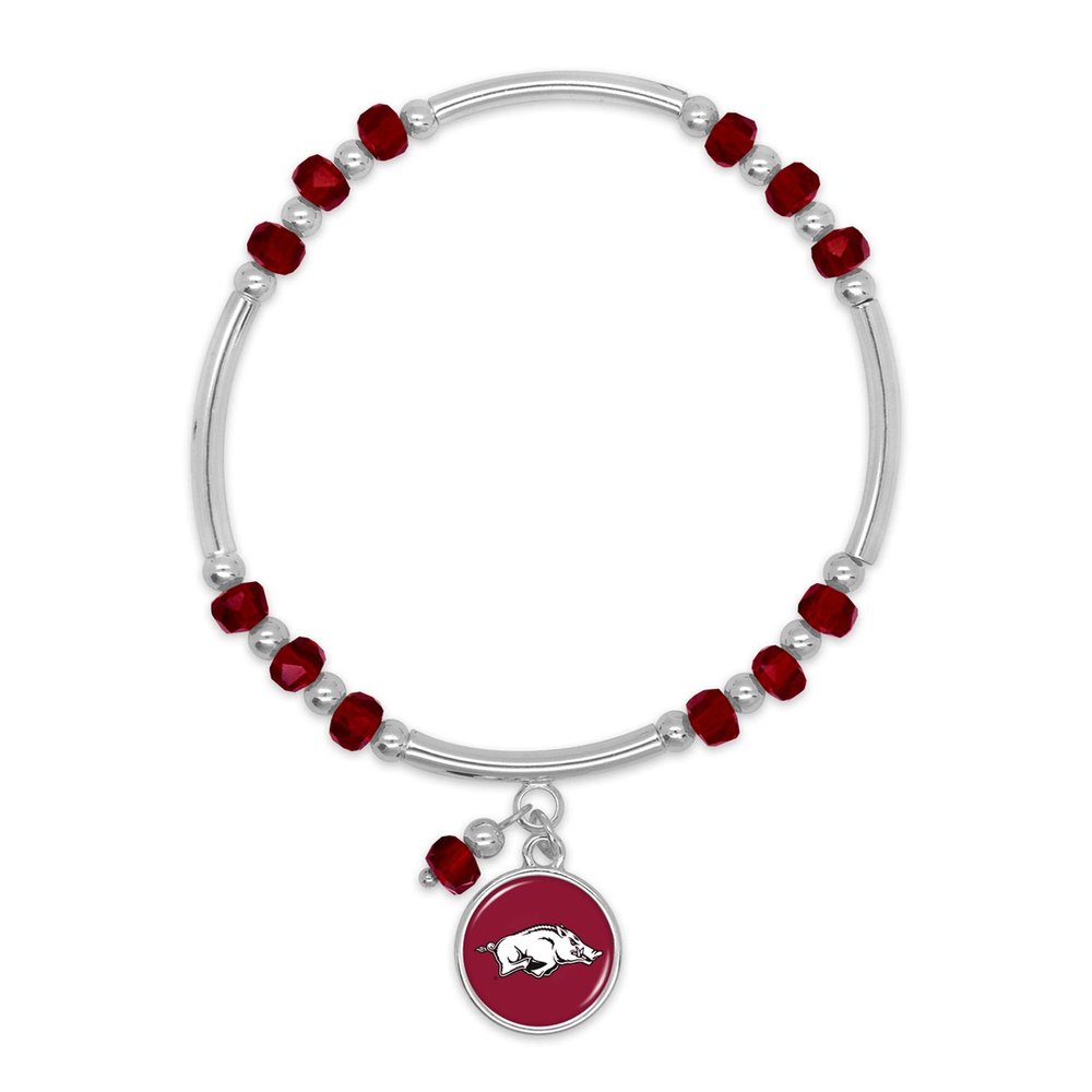 From the Heart Arkansas Razorbacks Ivy Stretch Bracelet Silver Chain Jewelry Gift UA