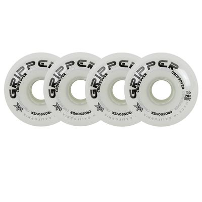 Labeda Roller Hockey Wheels Gripper Crossover Soft 76A White 59mm - Set of 4