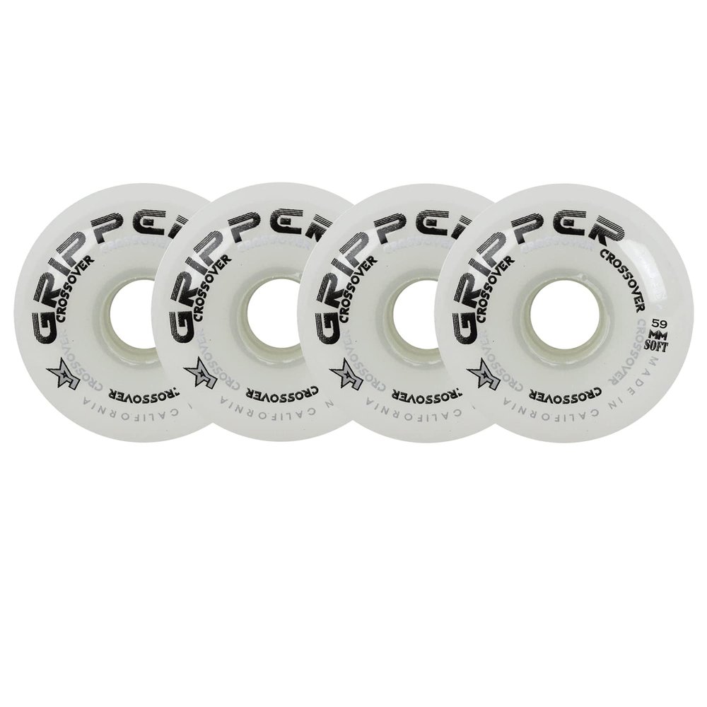 Labeda Roller Hockey Wheels Gripper Crossover Soft 76A White 59mm - Set of 4