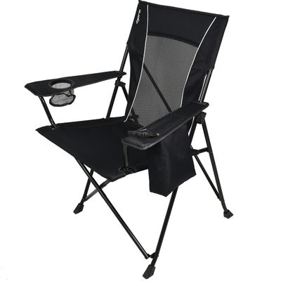 Kijaro Dual Lock Portable Chair with Cooler - Vik Black, Folding, Camping, 300 lb Capacity, 2 Cup Holders