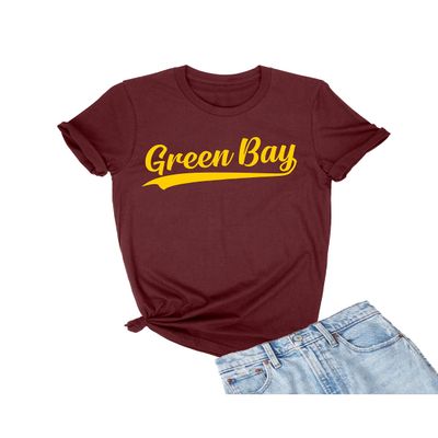 5X-Large Maroon Mens City of Green Bay Wisconsin Pride Fashion Script T-Shirt