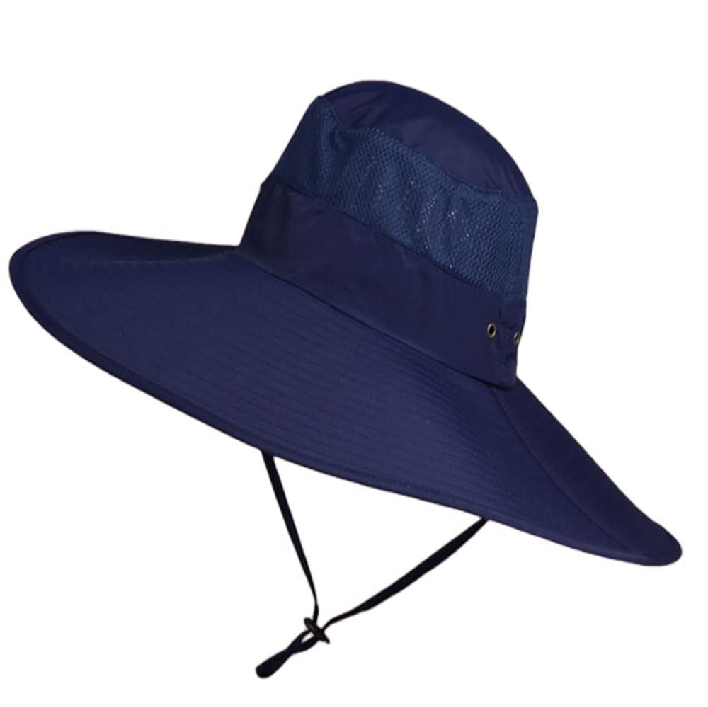 MINAKOLIFE Super Wide Brim Bucket Hat UPF50+ Waterproof Sun Hat for Fishing Hiking Camping (Navy)