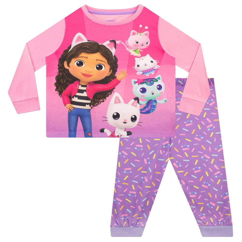 DreamWorks Girls' Pajamas Gabbys Dollhouse 7 Multicolor