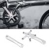 Estink Crankset, 170MM Aluminum Alloy Mountain Road Bike Crank Arms, Left and Right Repair Parts Set for Single and Two Piece Chainring, Silver view 2