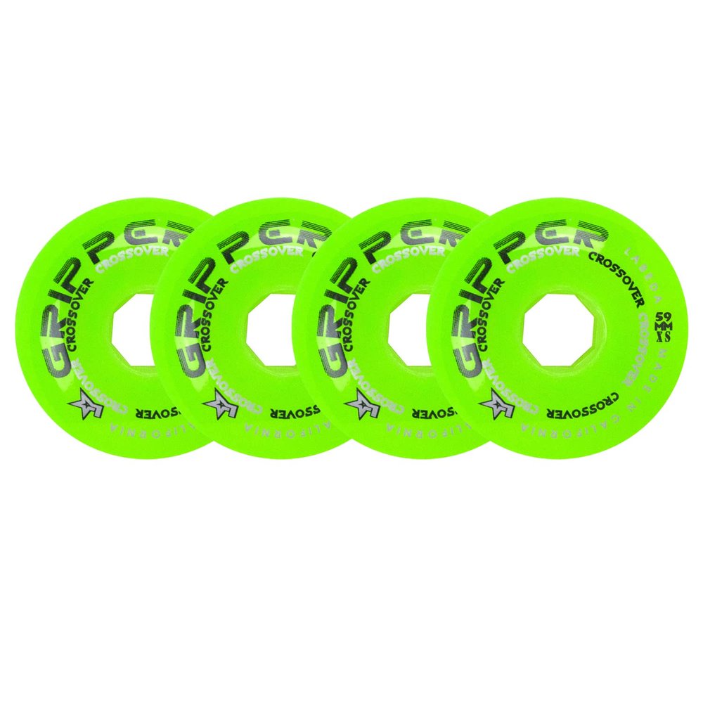 Labeda Roller Hockey Wheels Gripper Crossover X-Soft 74A Green 59mm - Set of 4