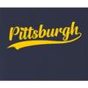 Go All Out Large Navy Blue Women Fitted City of Pittsburgh Pennsylvania Pride Fashion Script Sleeveless Tank Top T-Shirt view 3