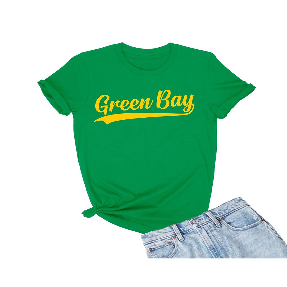 4X-Large Kelly Green Mens City of Green Bay Wisconsin Pride Fashion Script T-Shirt