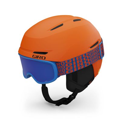 Giro Spur Kids Snow Helmet Goggle Combo - (Combo) Matte Bright Orange - Size Small