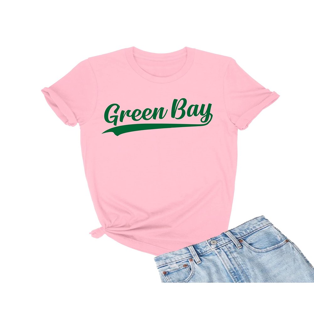 3X-Large Pink Mens City of Green Bay Wisconsin Pride Fashion Script T-Shirt