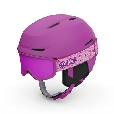 Giro Spur Kids Snow Helmet Goggle Combo - (Combo) Matte Berry - Size X-Small