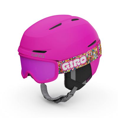 Giro Spur Kids Snow Helmet Goggle Combo - (Combo) Matte Bright Pink (Limited) - Size X-Small