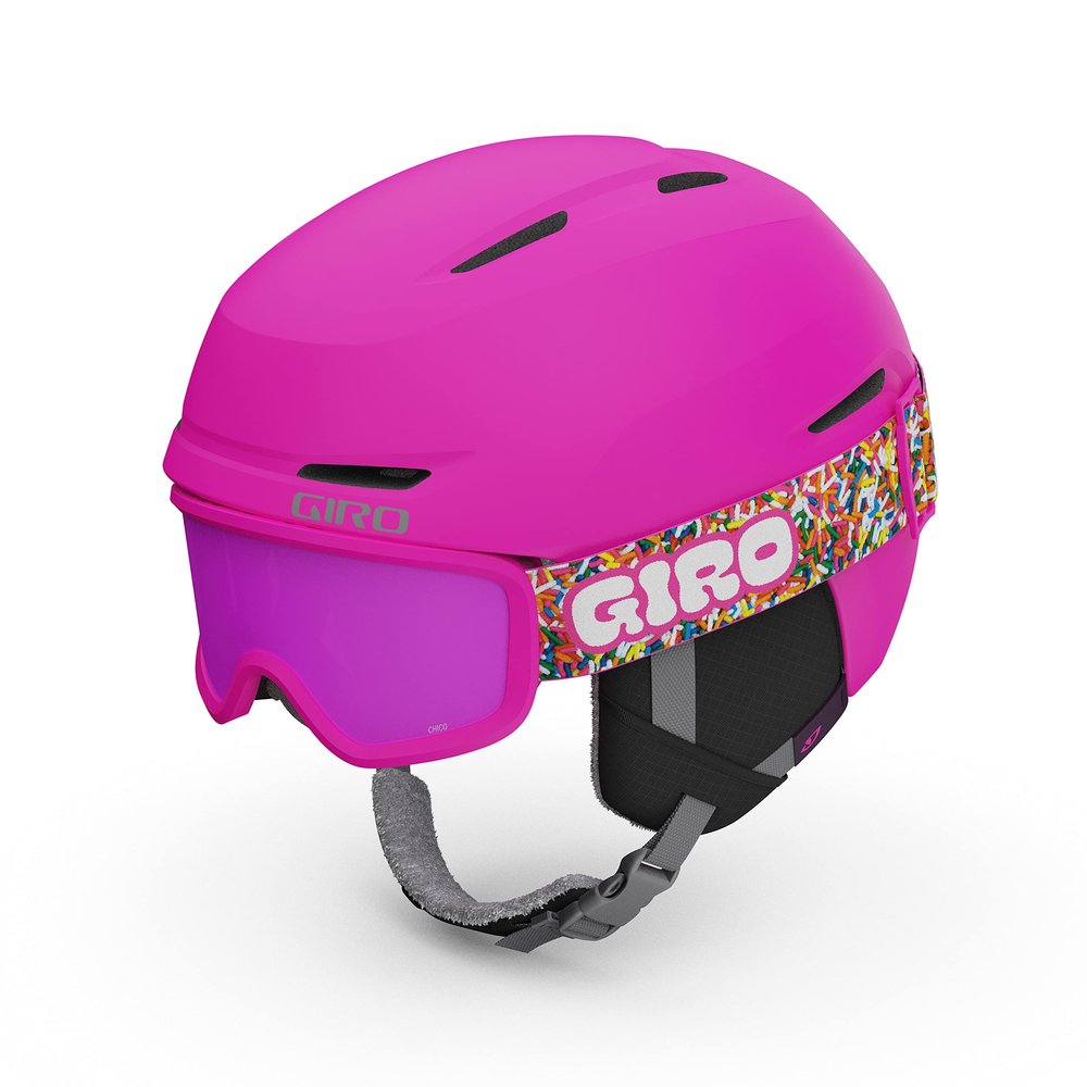Giro Spur Kids Snow Helmet Goggle Combo - (Combo) Matte Bright Pink (Limited) - Size X-Small