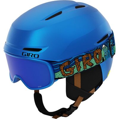 Giro Spur Kids Snow Helmet Goggle Combo - (Combo) Blue Shreddy Yeti - Size Small