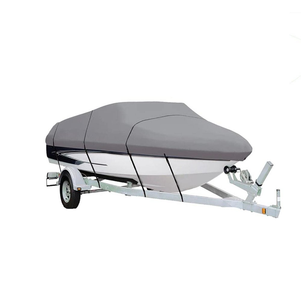 Boat Cover Compatible with Bayliner Capri 1904 SF BR Bowrider 1998 Grey Color, Heavy-Duty, Towable, Mooring, Storage