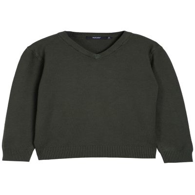 X RAY Boys School Uniform Sweater V-Neck, Big Boys' & Little Kids Youth Long Sleeve V Neck Pullover Sweater, Olive, XX-Large (18)