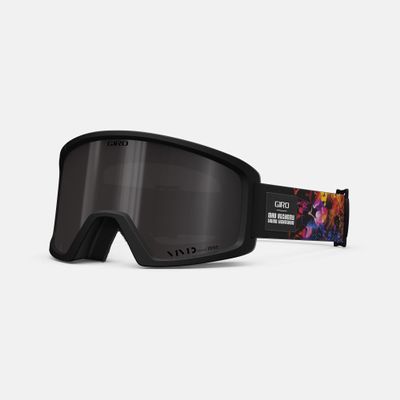 Giro Blok Ski Goggles - Snowboard Goggles for Men & Youth - Black/Orange Liquid Light Strap with Vivid Smoke Lens