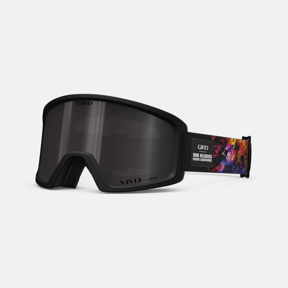 Giro Blok Ski Goggles - Snowboard Goggles for Men & Youth - Black/Orange Liquid Light Strap with Vivid Smoke Lens