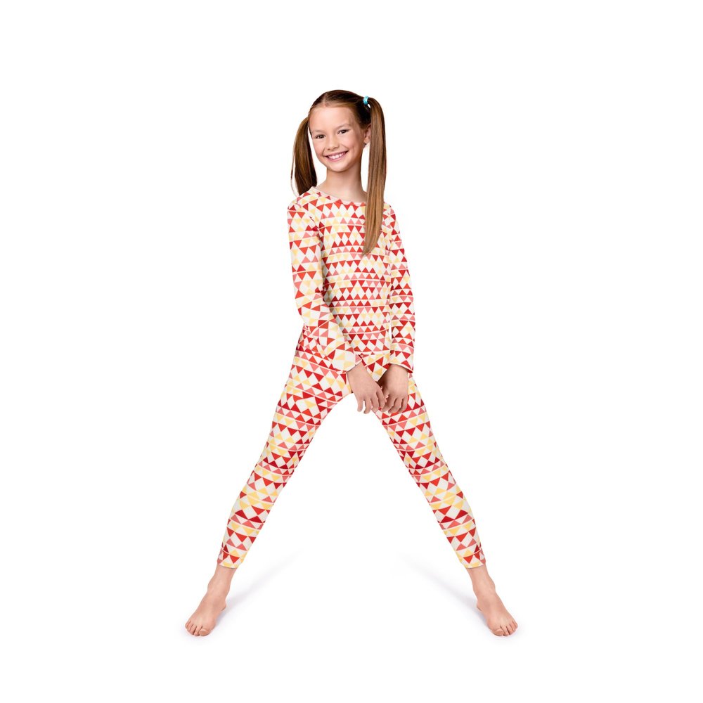 Rocky Thermal Underwear Kids Girls Thermal Underwear Set Toddler Long Johns kid Thermals Kid Base Layer kids thermals top bottom set, Triangle Design, X-Small, Standard-185 GSM, THERMALS SET