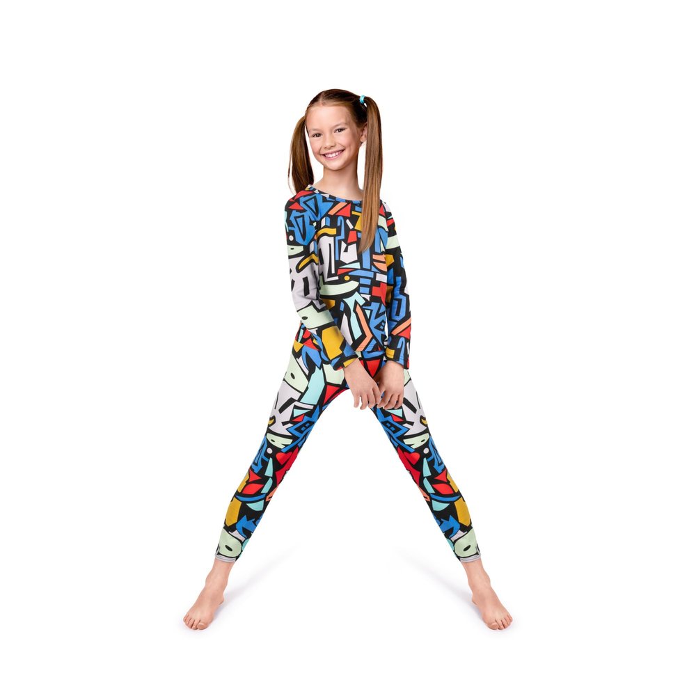Rocky Thermal Underwear Kids Girls Thermal Underwear Set Long Johns kid Thermals Kid Base Layer kids thermals top bottom set, Geometric Design, Large, Standard-185 GSM, THERMALS SET