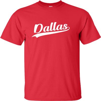 3X-Large Red Mens City of Dallas Texas Pride Fashion Script T-Shirt