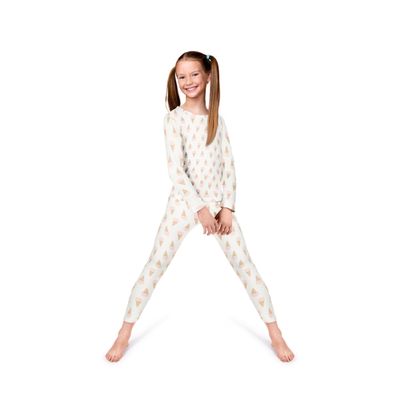 Rocky Thermal Underwear Kids Girls Thermal Underwear Set Long Johns kid Thermals Kid Base Layer kids thermals top bottom set, Ice Cream Design, Medium, Standard-185 GSM, THERMALS SET