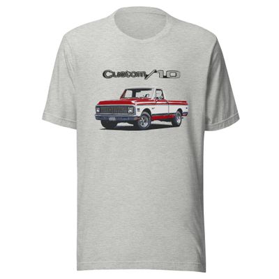 1972 Chevy C10 Pickup Truck Club Show Custom 10 Vintage Short-Sleeve Unisex T-Shirt Sport Grey