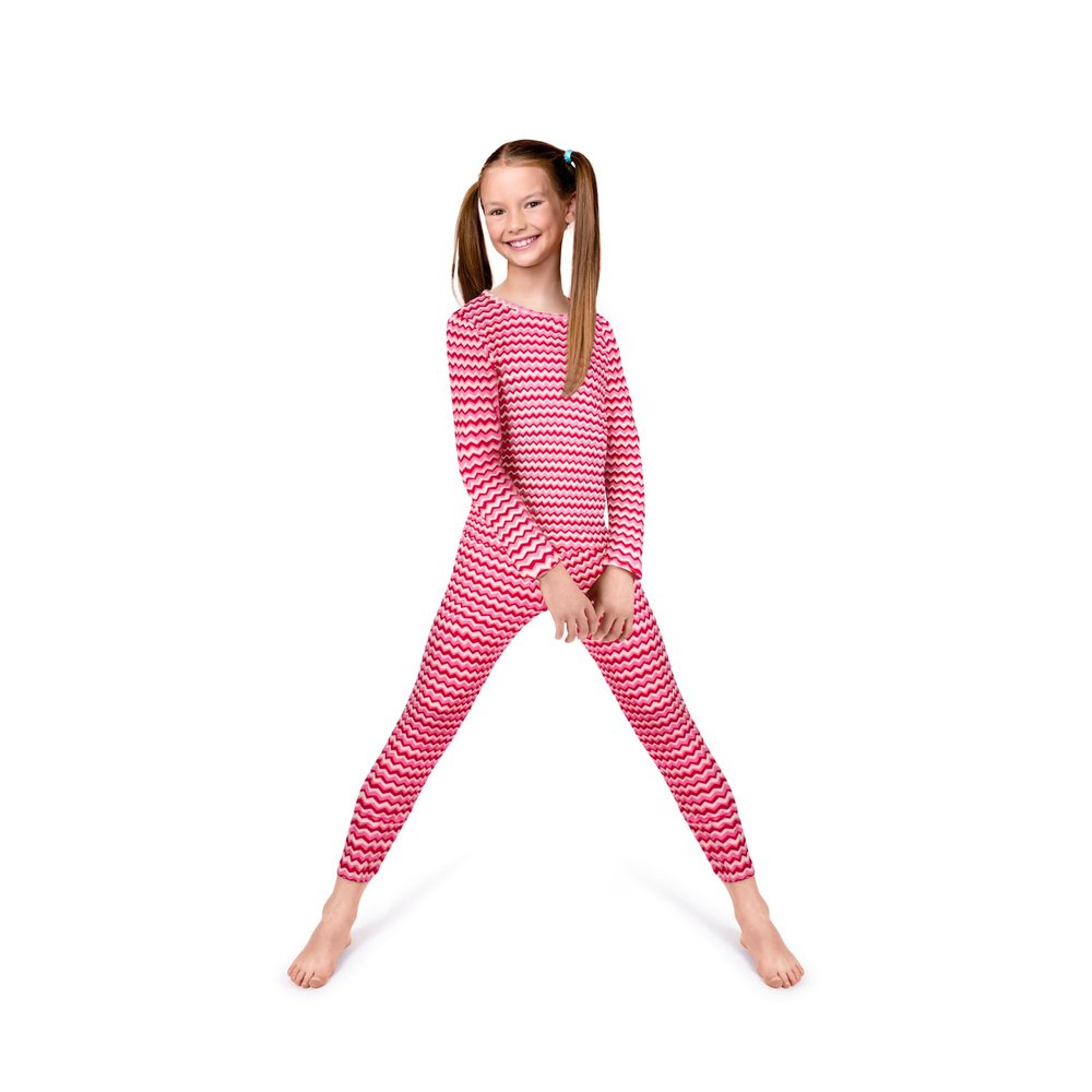 Rocky Thermal Underwear Kids Girls Thermal Underwear Set Long Johns kid Thermals Kid Base Layer kids thermals top bottom set, Zig Zag Design, Medium, Standard-185 GSM, THERMALS SET