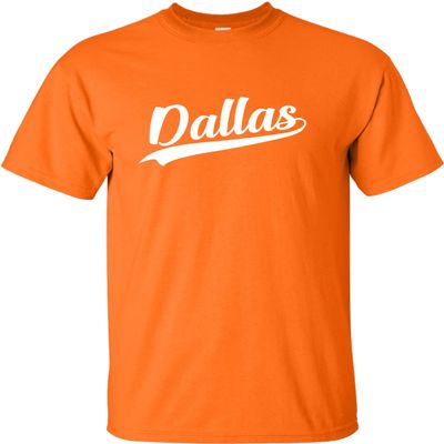 Go All Out 5X-Large Orange Mens City of Dallas Texas Pride Fashion Script T-Shirt