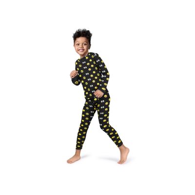 Rocky Thermal Underwear Kids, Boys Thermal Underwear Set Long Johns Thermals Kids Base Layer kid thermals top bottom set Boys Winter Clothes Shirt & Pants, Ski/Extreme Cold (Black Emoji, X-Small)