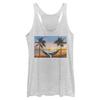 Looney Tunes Hare and His Hammock Women's Racerback Tank Top, White Heather, XX-Large view 1