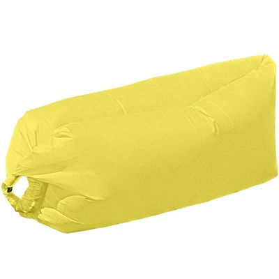 Inflatable Lounger Couch Outdoor Solid Color Single Use Air Sofa, Comfortable Beach Vacation Inflatable Couch, Portable Storage Bag, Bearing 200kg/440.9lb (Color : Yellow, Size : 180 * 70 * 60cm)