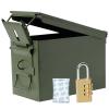 Aolamegs 50 Cal Ammo Can  Locking Hardware Kit and Stainless Steel PadlockAmmo Box Military & Army M2A1 view 1