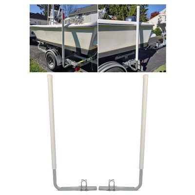 Kojem 60" Boat Trailer Guide Poles for Ski Boat, Fishing Boat, Sailboat, Kayak, Canoe 2Pcs Steel Trailer Post Guide-On White & Silvery