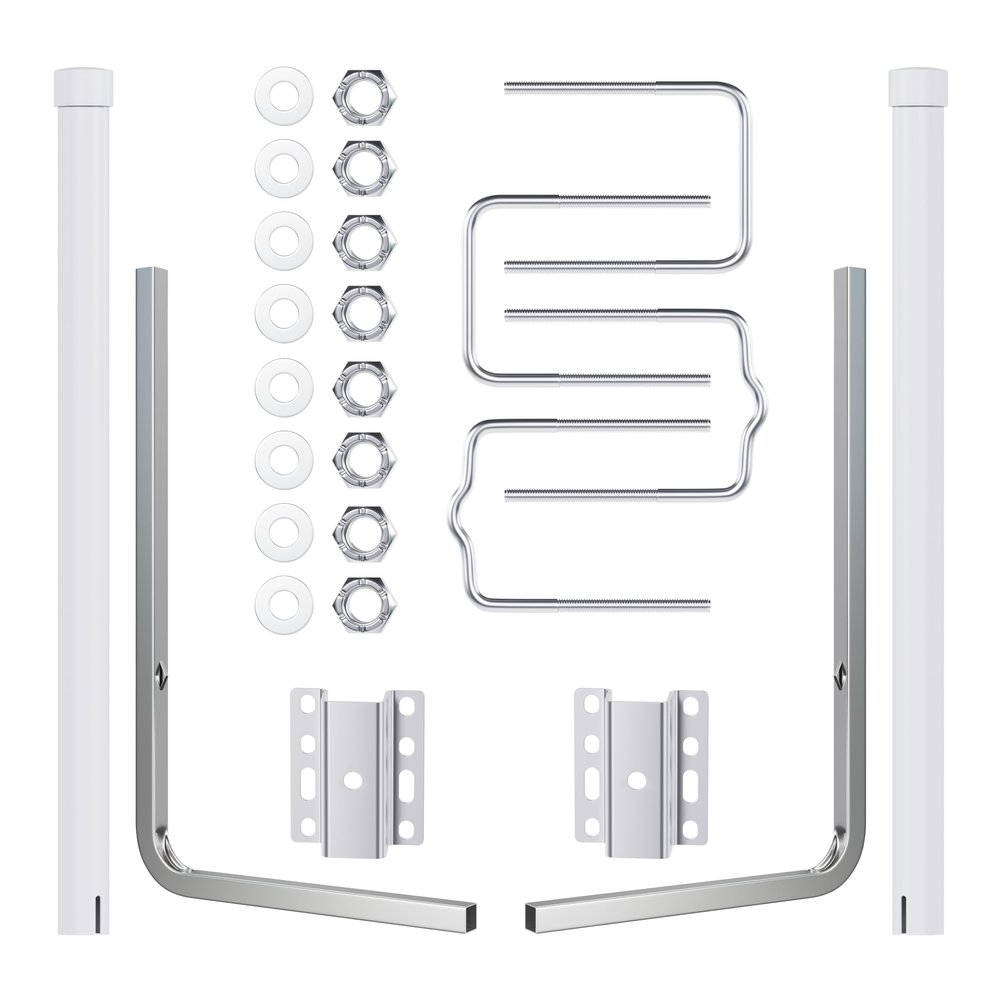 KUAFU 60" Boat Trailer Post Guides Compatible with Ski Boat Fishing Boat Sailboat Trailer Frames up to 3" W x 4-1/4" H with White PVC Pipes (White+Silvery)