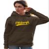 Go All Out 4X-Large Chocolate Mens City Of Pittsburgh Pennsylvania Pride Fashion Script Sweatshirt Hoodie