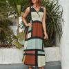BAIKUTOUAN Mondrian Geometric Shapes Women's Swing Dress Sleeveless Long Maxi Dress Tank Dresses XL view 3