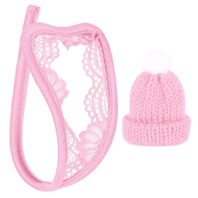 Fldy Mens C-String Bulge Pouch Underwear Underpants Invisible Bikini Briefs Open Hole Sissy Panties Thongs Type A Pink One Size