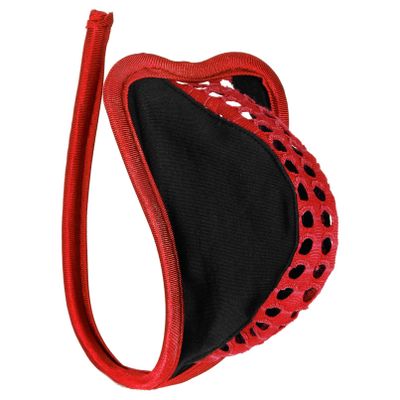 Fldy Mens C-String Bulge Pouch Underwear Underpants Invisible Bikini Briefs Open Hole Sissy Panties Thongs Type B Red&Black One Size
