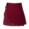 Hedmy Women Adult Ballet Wrap Skirt Sheer Chiffon Dance Skirt Costume with Adjustable Waist Tie Burgundy Medium view 1