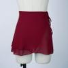 Hedmy Women Adult Ballet Wrap Skirt Sheer Chiffon Dance Skirt Costume with Adjustable Waist Tie Burgundy Medium view 3