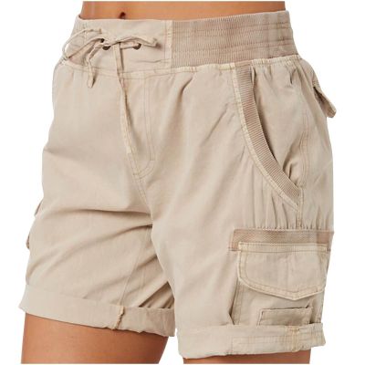 Women's Athletic Fit Cargo Shorts Comfy Jogger Sweat Cotton Shorts Golf Yoga Pockets High Waist Bermuda Lounge Shorts