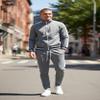 SCREENSHOT Men's Athletic Fitness Slim Fit Workout Track Pants BASIC S41700-Grey/White-Large view 2