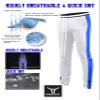 SCREENSHOT Men's Athletic Fitness Slim Fit Workout Track Pants BASIC S41700-White/Royal-Large view 2