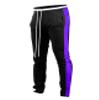 SCREENSHOT Men's Athletic Fitness Slim Fit Workout Track Pants BASIC S41700-Black/Purple-2XLarge view 1