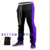 SCREENSHOT Men's Athletic Fitness Slim Fit Workout Track Pants BASIC S41700-Black/Purple-2XLarge view 2