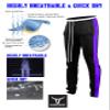 SCREENSHOT Men's Athletic Fitness Slim Fit Workout Track Pants BASIC S41700-Black/Purple-2XLarge view 3