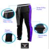 SCREENSHOT Men's Athletic Fitness Slim Fit Workout Track Pants BASIC S41700-Black/Purple-2XLarge view 4